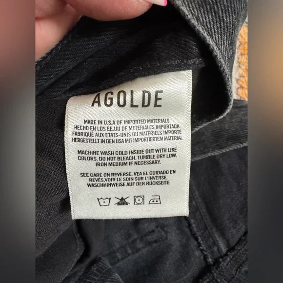NWOT Agolde Broken Waistband Black Organic Cotton Denim Jeans Women's Size 33 - Picture 5 of 8